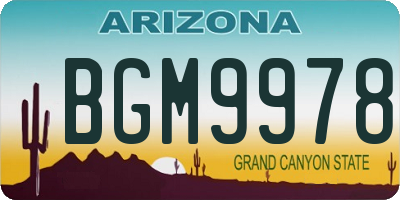 AZ license plate BGM9978