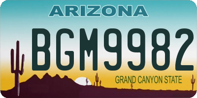 AZ license plate BGM9982
