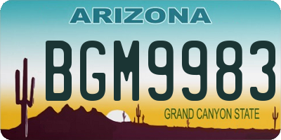 AZ license plate BGM9983