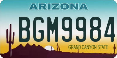 AZ license plate BGM9984