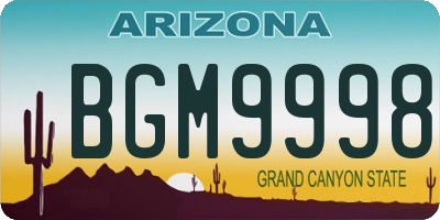 AZ license plate BGM9998