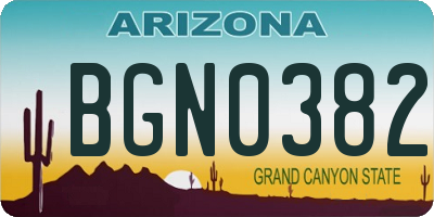 AZ license plate BGN0382