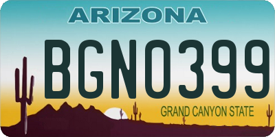 AZ license plate BGN0399