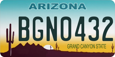 AZ license plate BGN0432