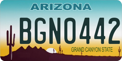AZ license plate BGN0442