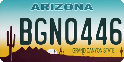 AZ license plate BGN0446