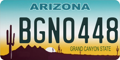 AZ license plate BGN0448