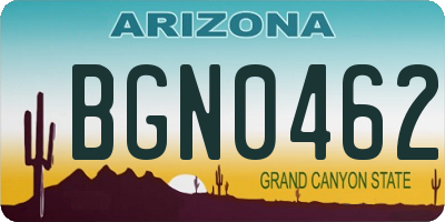 AZ license plate BGN0462