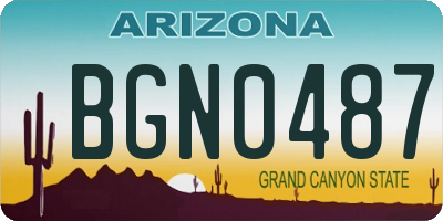 AZ license plate BGN0487