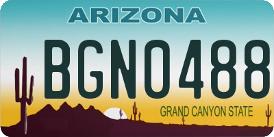AZ license plate BGN0488