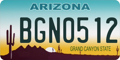 AZ license plate BGN0512