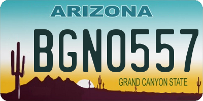 AZ license plate BGN0557