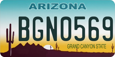 AZ license plate BGN0569