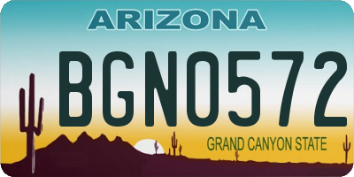 AZ license plate BGN0572