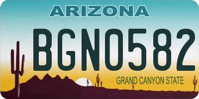 AZ license plate BGN0582
