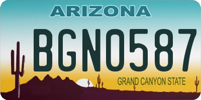 AZ license plate BGN0587