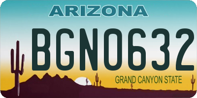 AZ license plate BGN0632