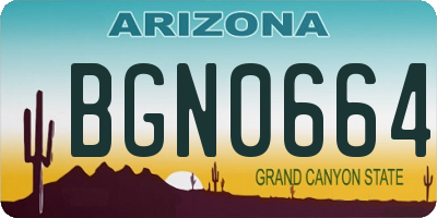 AZ license plate BGN0664