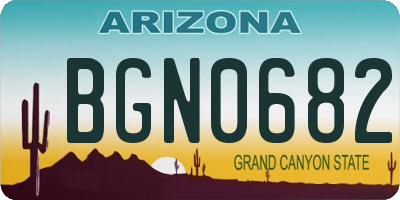 AZ license plate BGN0682
