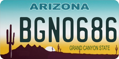 AZ license plate BGN0686