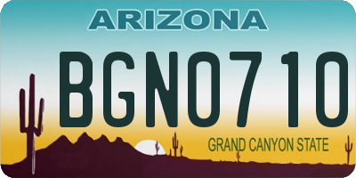 AZ license plate BGN0710