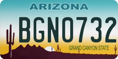 AZ license plate BGN0732