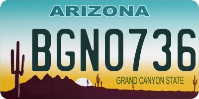 AZ license plate BGN0736