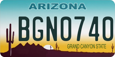 AZ license plate BGN0740
