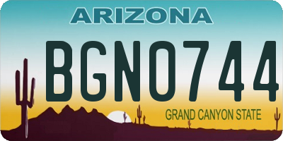 AZ license plate BGN0744
