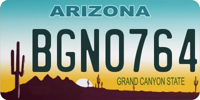 AZ license plate BGN0764
