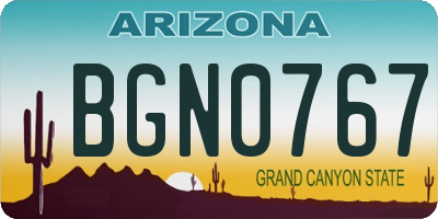 AZ license plate BGN0767