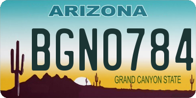 AZ license plate BGN0784