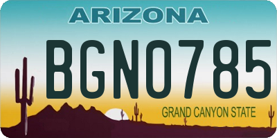 AZ license plate BGN0785