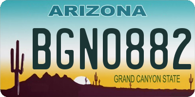 AZ license plate BGN0882