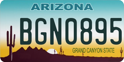AZ license plate BGN0895