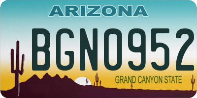 AZ license plate BGN0952
