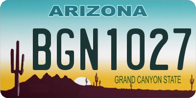 AZ license plate BGN1027