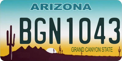 AZ license plate BGN1043