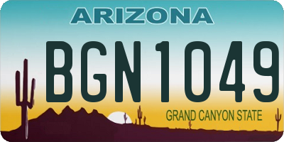 AZ license plate BGN1049