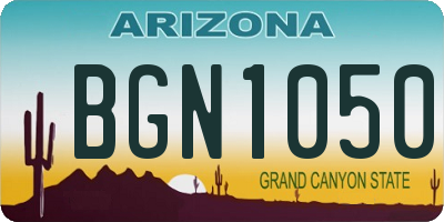 AZ license plate BGN1050