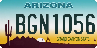 AZ license plate BGN1056