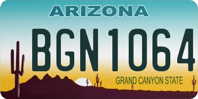 AZ license plate BGN1064