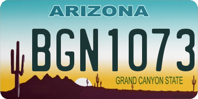 AZ license plate BGN1073