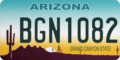 AZ license plate BGN1082