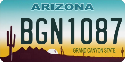 AZ license plate BGN1087