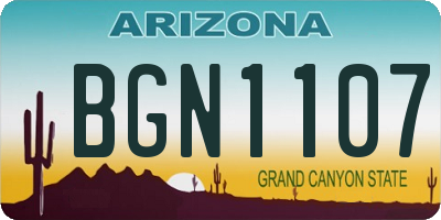 AZ license plate BGN1107