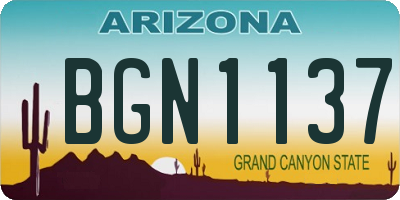 AZ license plate BGN1137