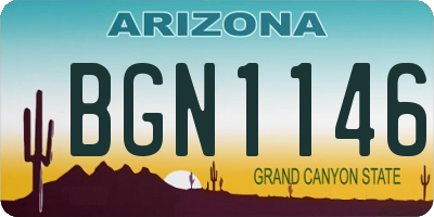 AZ license plate BGN1146