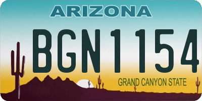 AZ license plate BGN1154