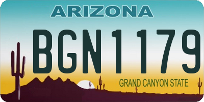 AZ license plate BGN1179